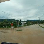Flooded – the traffic light at Inobong