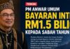 Anwar cipta sejarah naikkan 12 kali ganda pemberian khas kepada Sabah kepada RM1.5 bilion