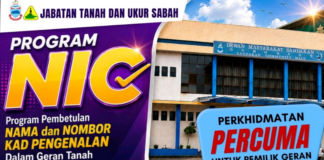 Program Percuma Pembetulan Nama, Nombor Kad Pengenalan Hakmilik Tanah di Sandakan Sept 26 dan 27