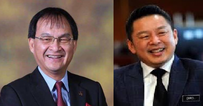 Ahli Parlimen Penampang Datuk Darell Leiking (kanan) dan Ahli Parlimen Selangau Baru Bian (kiri).