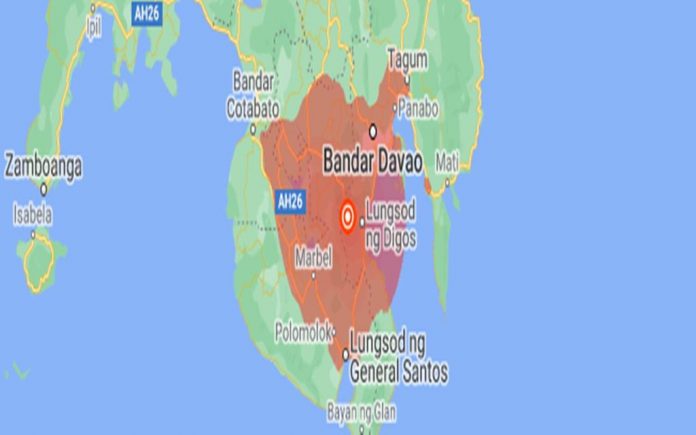 The epicentre of the quake (Bernama)
